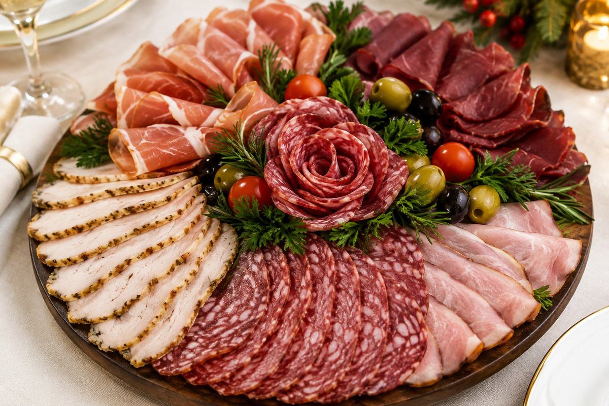 Мясная нарезка для праздничного стола: идеи красивой подачи
